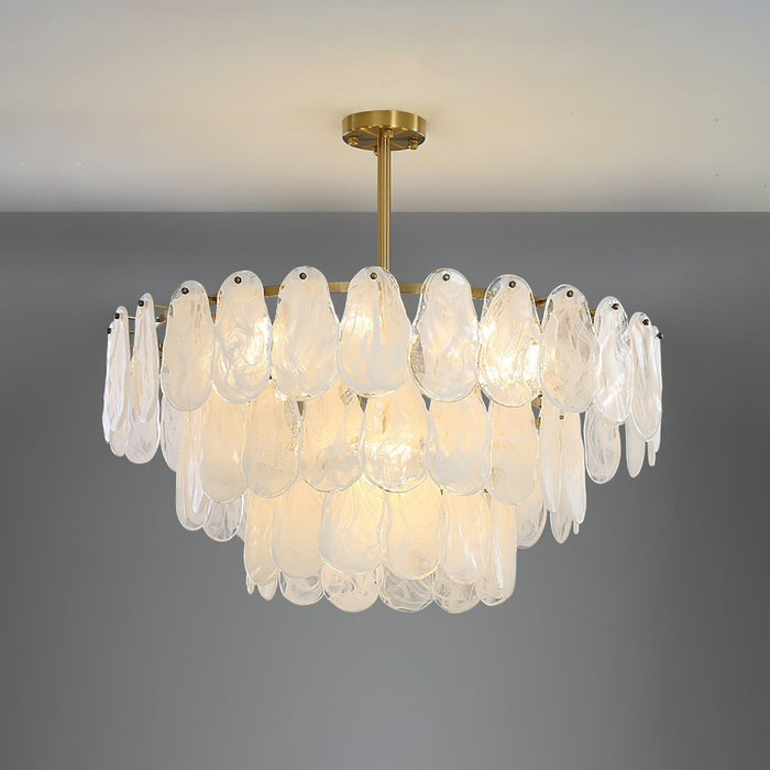 Round Cloud Glass Chandelier-DWHOME