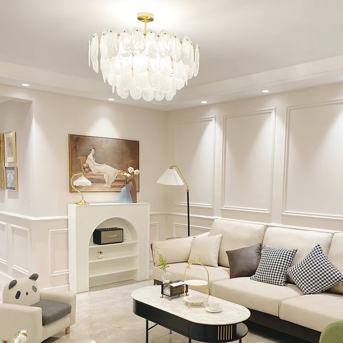 Round Cloud Glass Chandelier-DWHOME