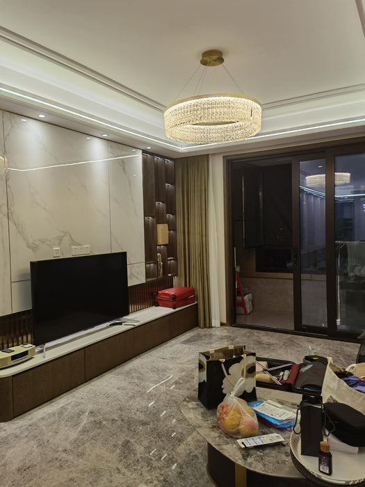 Round Halo Crystal Chandelier - DWHOME
