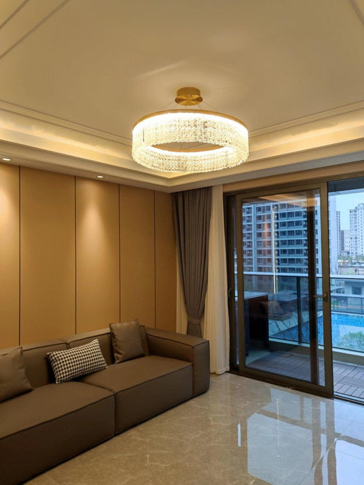 Round Halo Crystal Chandelier - DWHOME