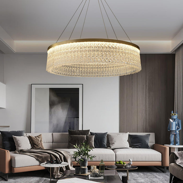Round Halo Crystal Chandelier - DWHOME