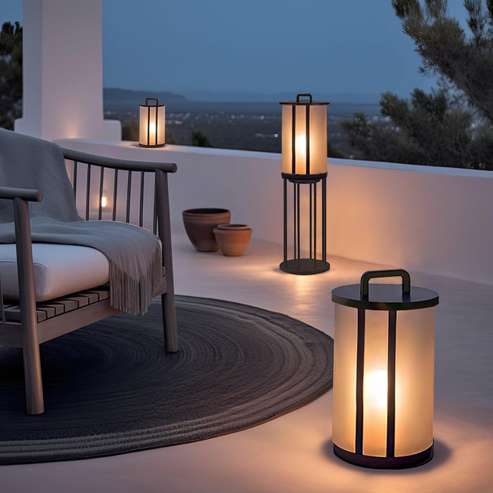 Round Pillar Acrylic Lantern Outdoor Lamp-DWHOME