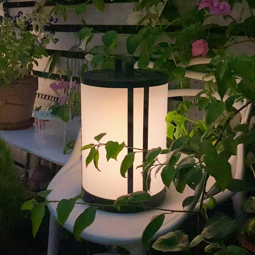 Round Pillar Acrylic Lantern Outdoor Lamp-DWHOME
