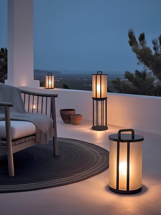 Round Pillar Acrylic Lantern Outdoor Lamp-DWHOME