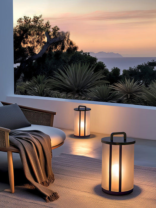 Round Pillar Acrylic Lantern Outdoor Lamp-DWHOME