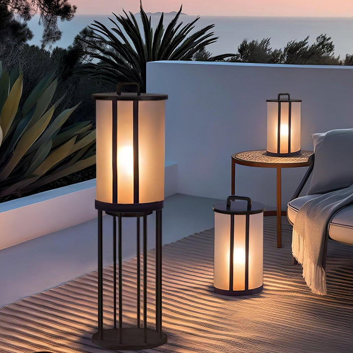 Round Pillar Acrylic Lantern Outdoor Lamp-DWHOME