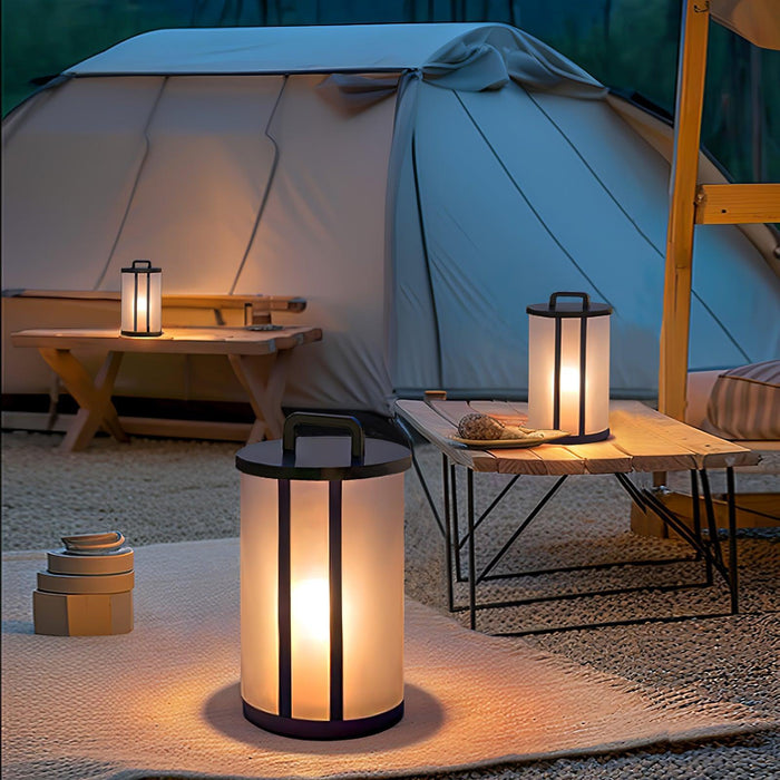 Round Pillar Acrylic Lantern Outdoor Lamp-DWHOME