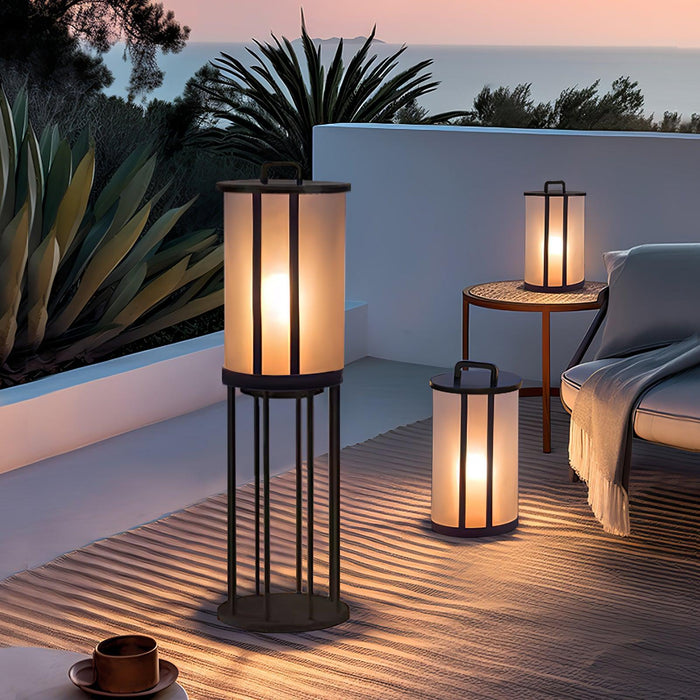 Round Pillar Acrylic Lantern Outdoor Lamp-DWHOME