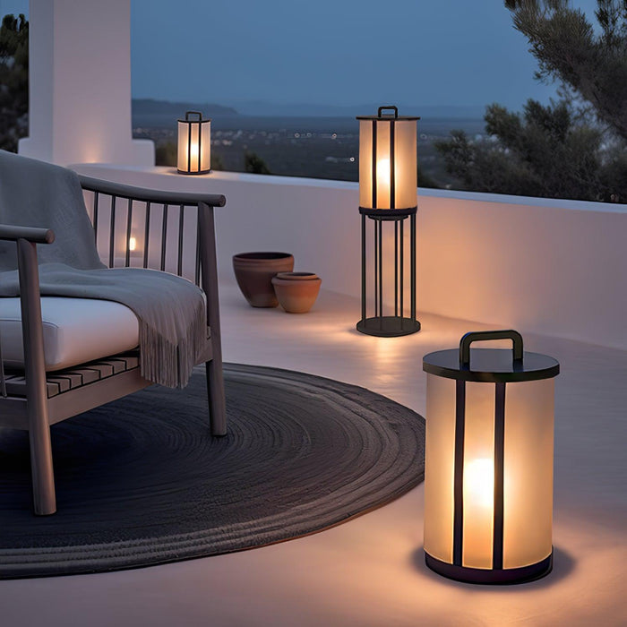 Round Pillar Acrylic Lantern Outdoor Lamp-DWHOME