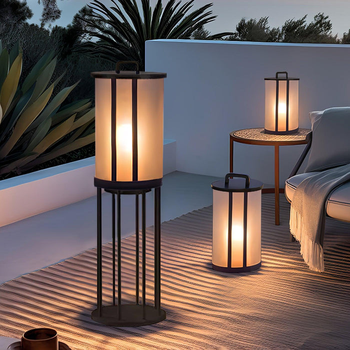 Round Pillar Acrylic Lantern Outdoor Lamp-DWHOME