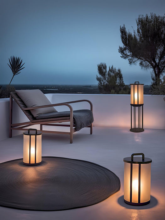 Round Pillar Acrylic Lantern Outdoor Lamp-DWHOME