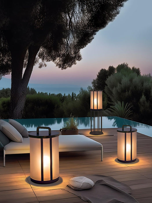 Round Pillar Acrylic Lantern Outdoor Lamp-DWHOME