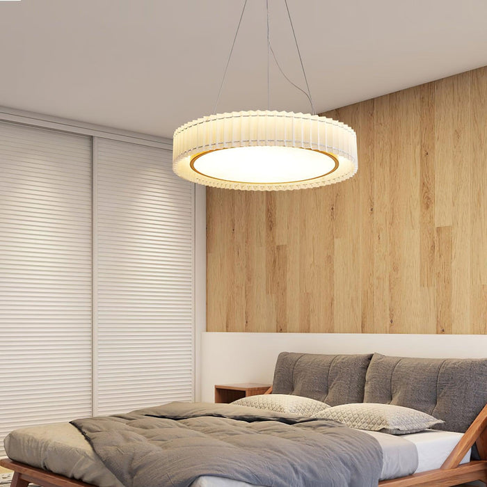 Round Pleated Pendant Lamp-DWHOME