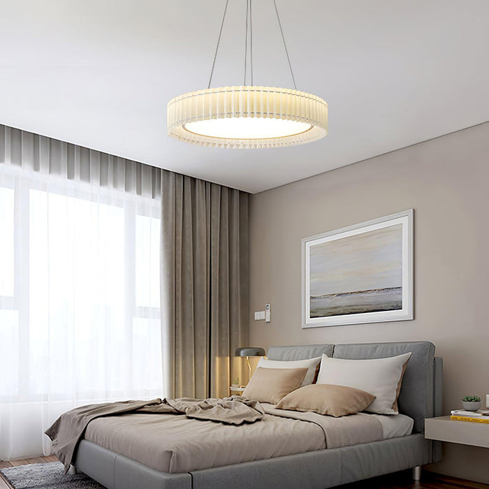 Round Pleated Pendant Lamp-DWHOME