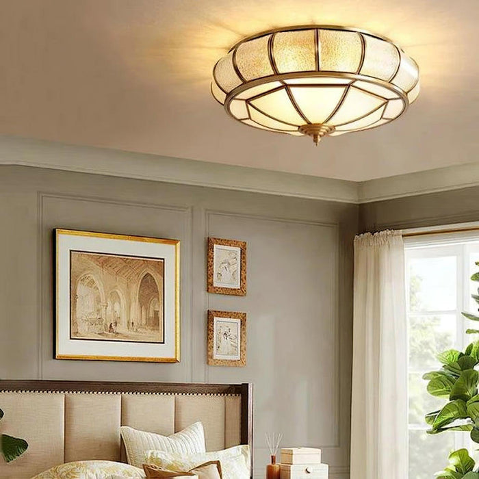 Round Textured Glass Ceiling Light-DWHOME