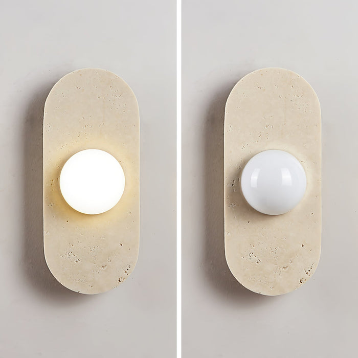 Rounded Travertine Wall Sconce - Vakkerlight
