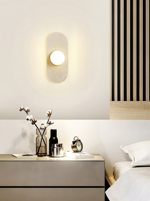 Rounded Travertine Wall Sconce - Vakkerlight