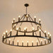 Rustic 48-inch 2 Tier Wagon Wheel Chandelier - DWHOME