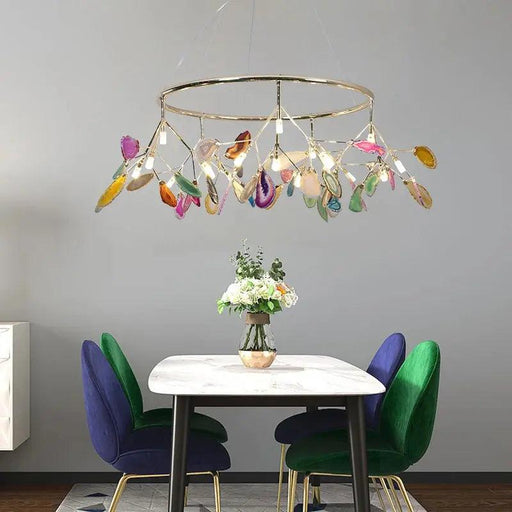 Rustic Style Led Agate Chandelier-DWHOME