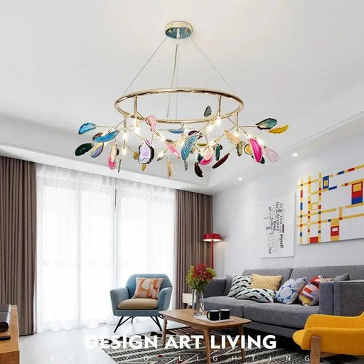 Rustic Style Led Agate Chandelier-DWHOME