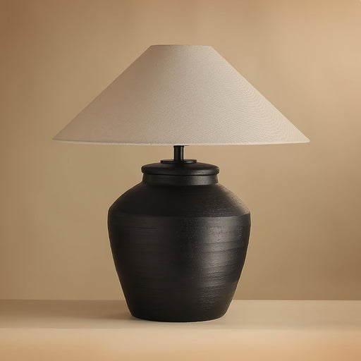 Rustic Black Ceramic Table Lamp-DWHOME