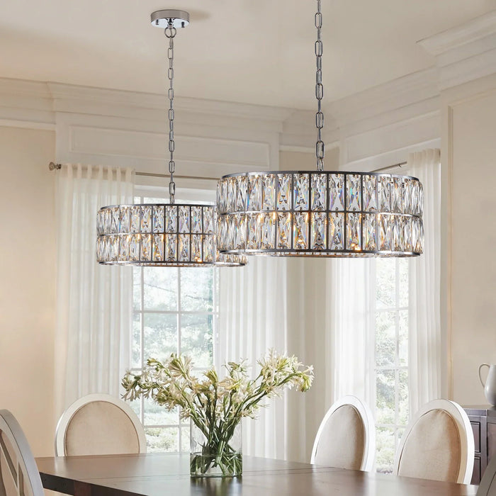 Bacci Crystal Drum Chandelier-DWHOME