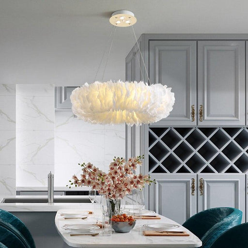 Natural Goose FeatherCeiling Light-DWHOME