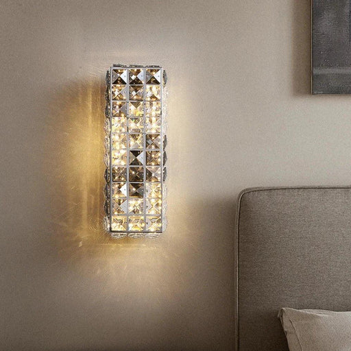 Bacci Smoke & Clear Crystal Wall Sconce-DWHOME