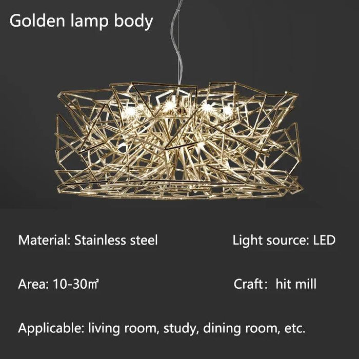 Luxury Silver LED Chandelier - Modern Stainless Steel - DWHOME