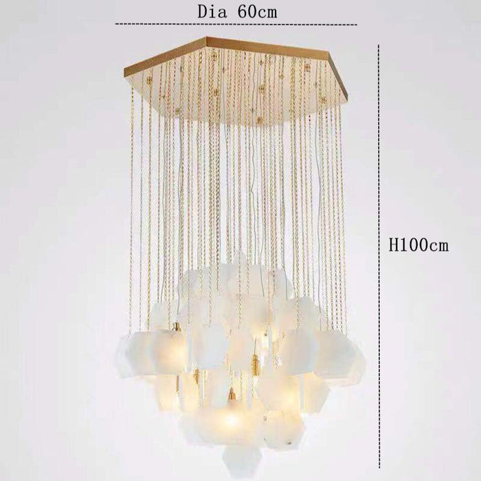 Moonshade Natural Marble Modern Chandelier-DWHOME