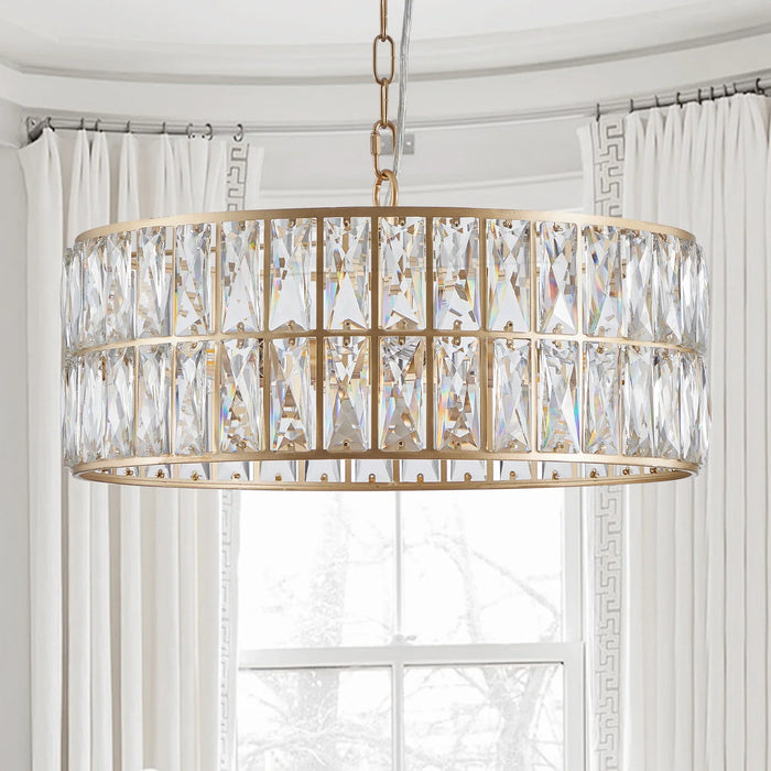 Bacci Crystal Drum Chandelier-DWHOME