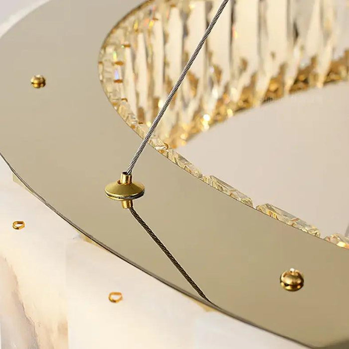 Natural Marble & Crystal Modern Ceiling Light Fixture - DWHOME