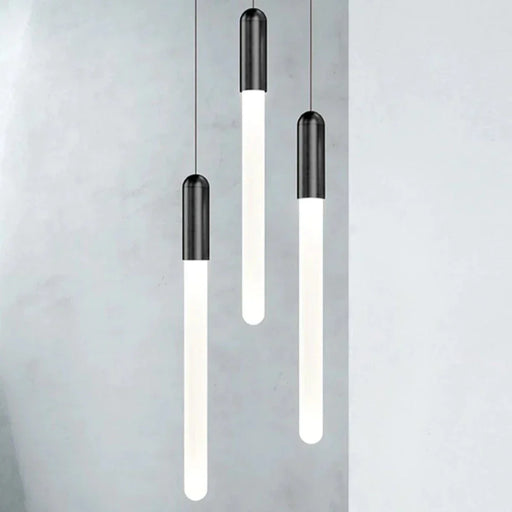 Villa Forci Duplex Staircase Foyer Chandelier, Black-DWHOME