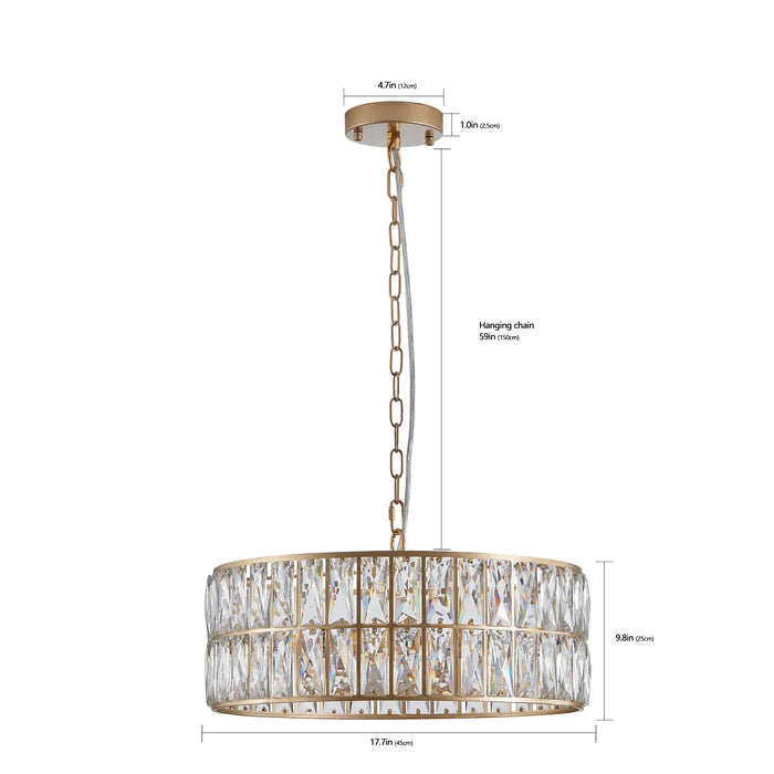 Bacci Crystal Drum Chandelier-DWHOME