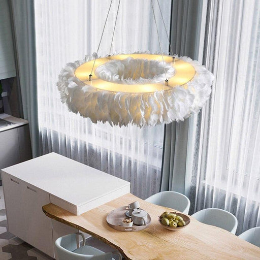 Natural Goose FeatherCeiling Light-DWHOME