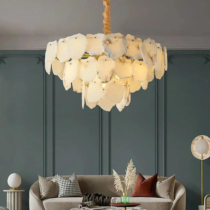 3-Tier Natural Marble Modern Chandelier - DWHOME