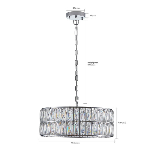 Bacci Crystal Drum Chandelier-DWHOME