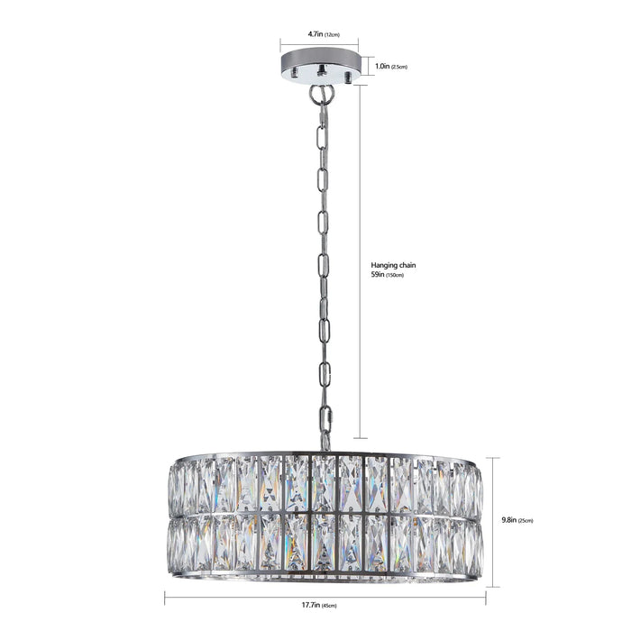 Bacci Crystal Drum Chandelier-DWHOME