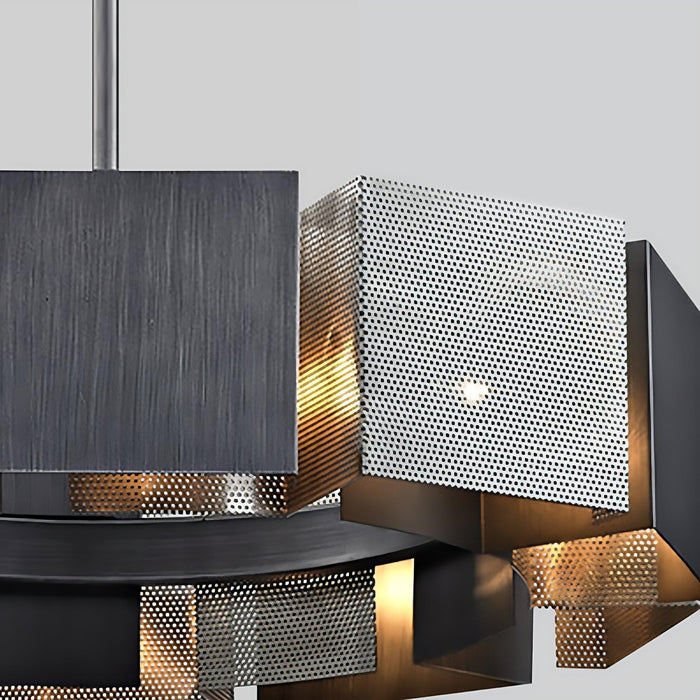Stainless Steel Industrial Modern Ring Chandelier-DWHOME