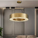 Alleri Hammered Gold & Crystal Chandelier-DWHOME