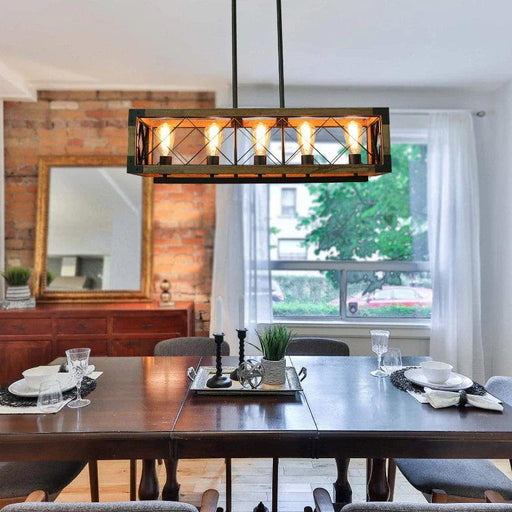 Villa Wood Dining Room Chandelier-DWHOME