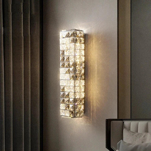 Bacci Smoke & Clear Crystal Wall Sconce-DWHOME