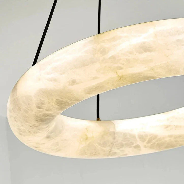 20" Natural Marble Wheel Chandelier