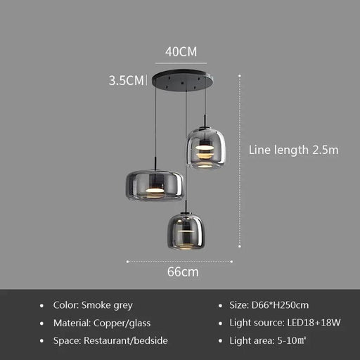 Modern Glass Pendant Light luxury Chandelier Deco Nordic Led Hanging Light Fixtures Bedroom Modern Luminaire Suspension lamp-DWHOME