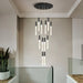 Villa Forci Duplex Staircase Foyer Chandelier, Black-DWHOME
