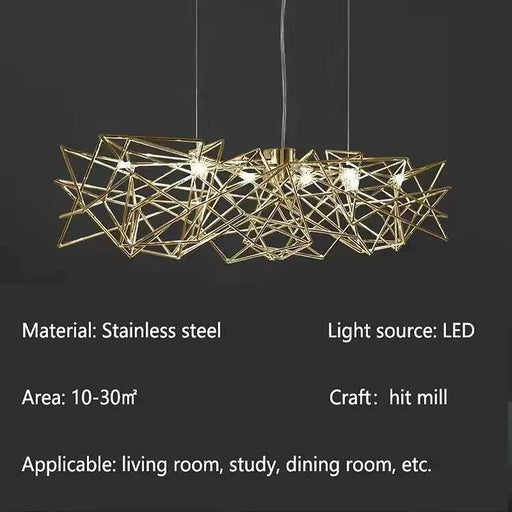 Luxury Silver LED Chandelier - Modern Stainless Steel-DWHOME