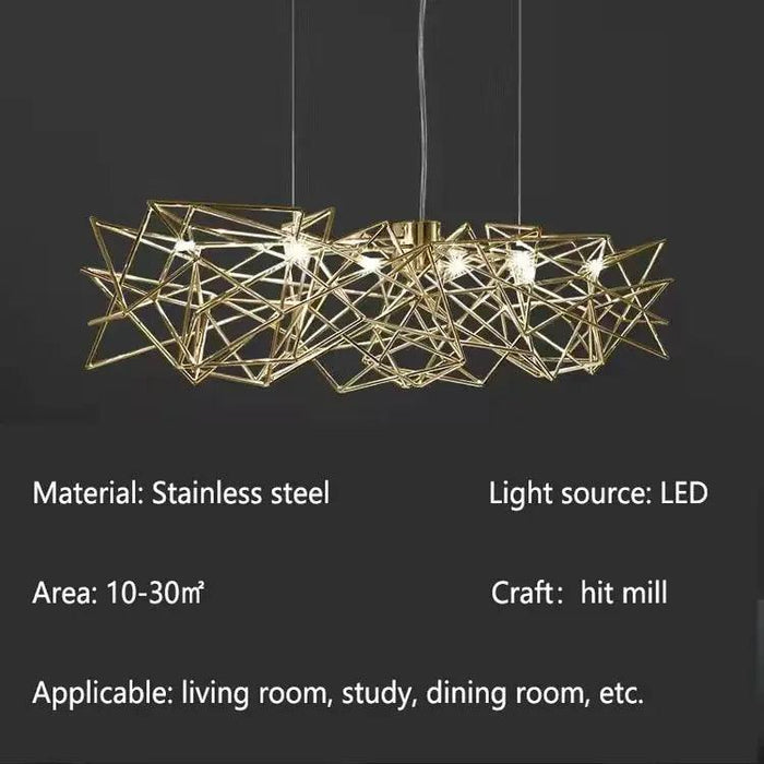 Luxury Silver LED Chandelier - Modern Stainless Steel - DWHOME