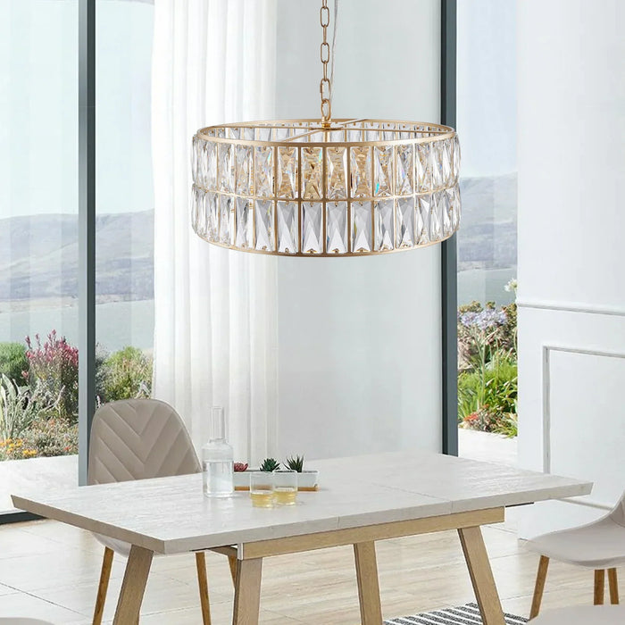 Bacci Crystal Drum Chandelier-DWHOME