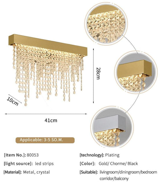 Alleri Crystal Wall Sconce-DWHOME