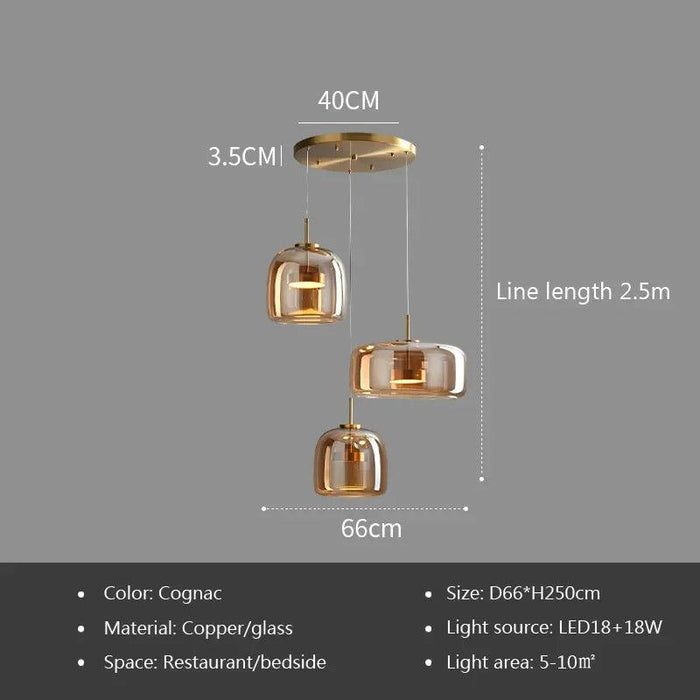 Modern Glass Pendant Light luxury Chandelier Deco Nordic Led Hanging Light Fixtures Bedroom Modern Luminaire Suspension lamp - DWHOME